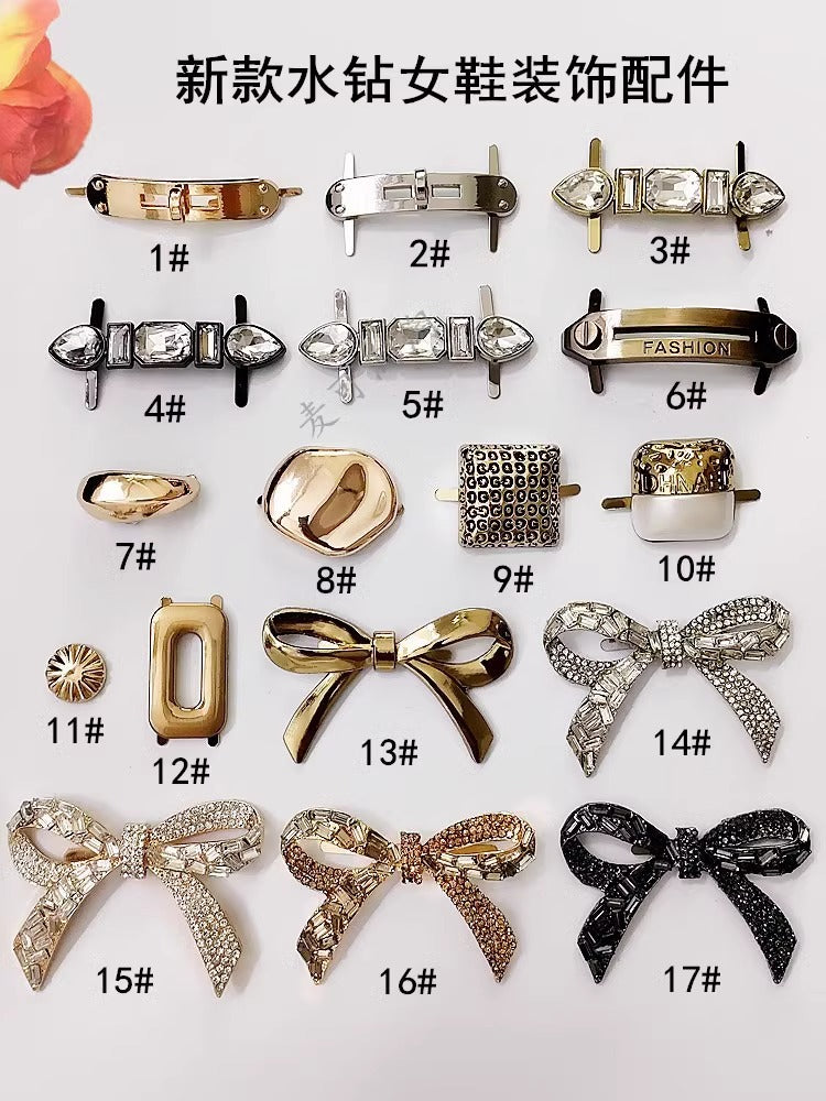 Wholesale and Customized High -quality Metal Fashion Women's Shoe Sandalwood Shoe Lace Parts Zinc Contracting Shoe Jewelry Charm-152