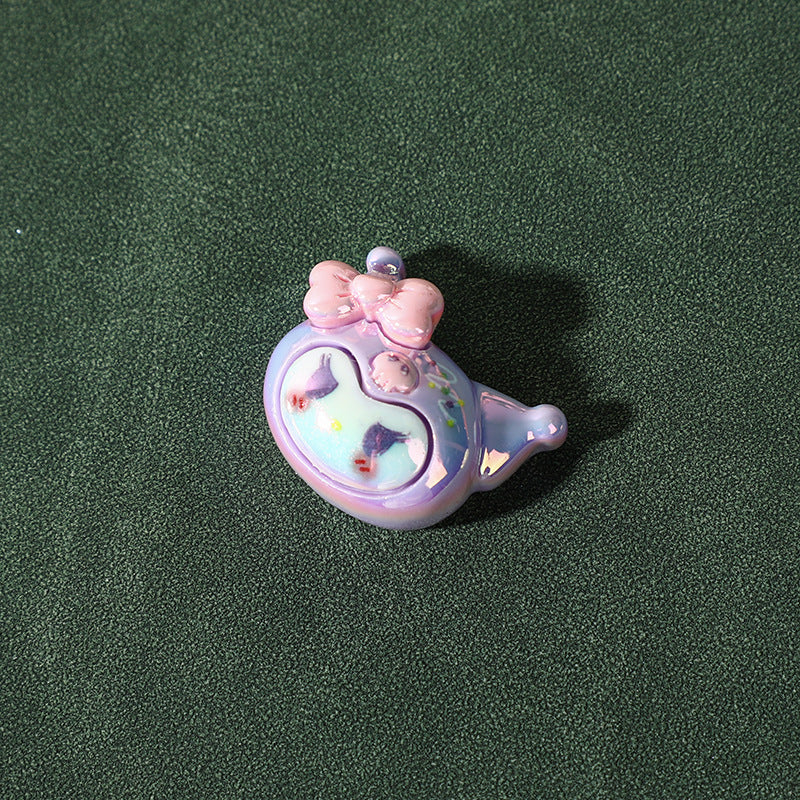 22.5*21.5*12mm Custom New Acrylic Drip Oil Hand PaintCartoon Shape Large Hole Loose Clear Plastic Beads for Jewelry Bracelet Keychain Making -2