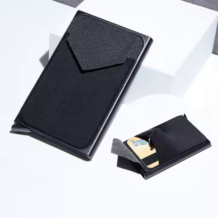 Fashion Men's Slim Rfid Wallet Card Holder Aluminum Side Push Front Pocket Credit Card Holder Case Card Cover