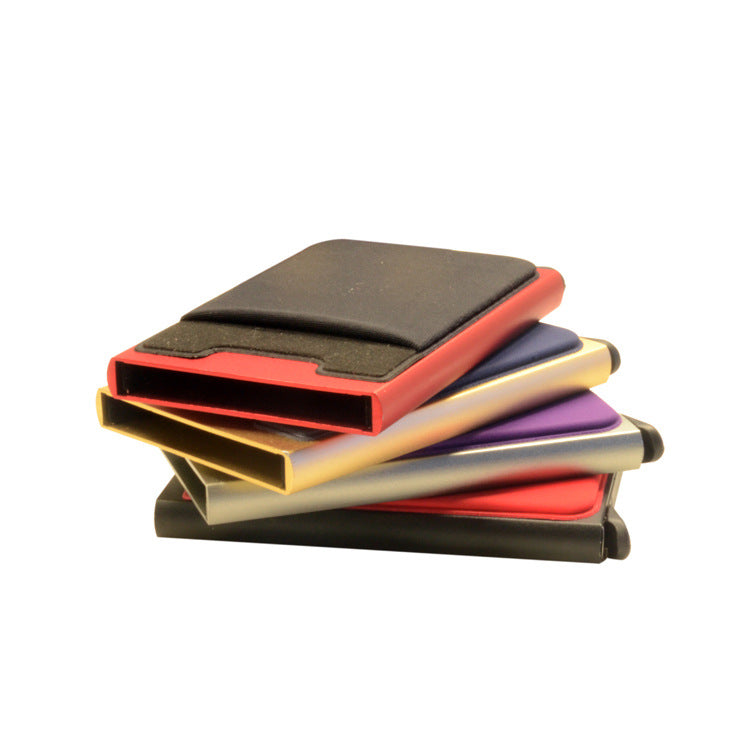 Fashion Men's Slim Rfid Wallet Card Holder Aluminum Side Push Front Pocket Credit Card Holder Case Card Cover