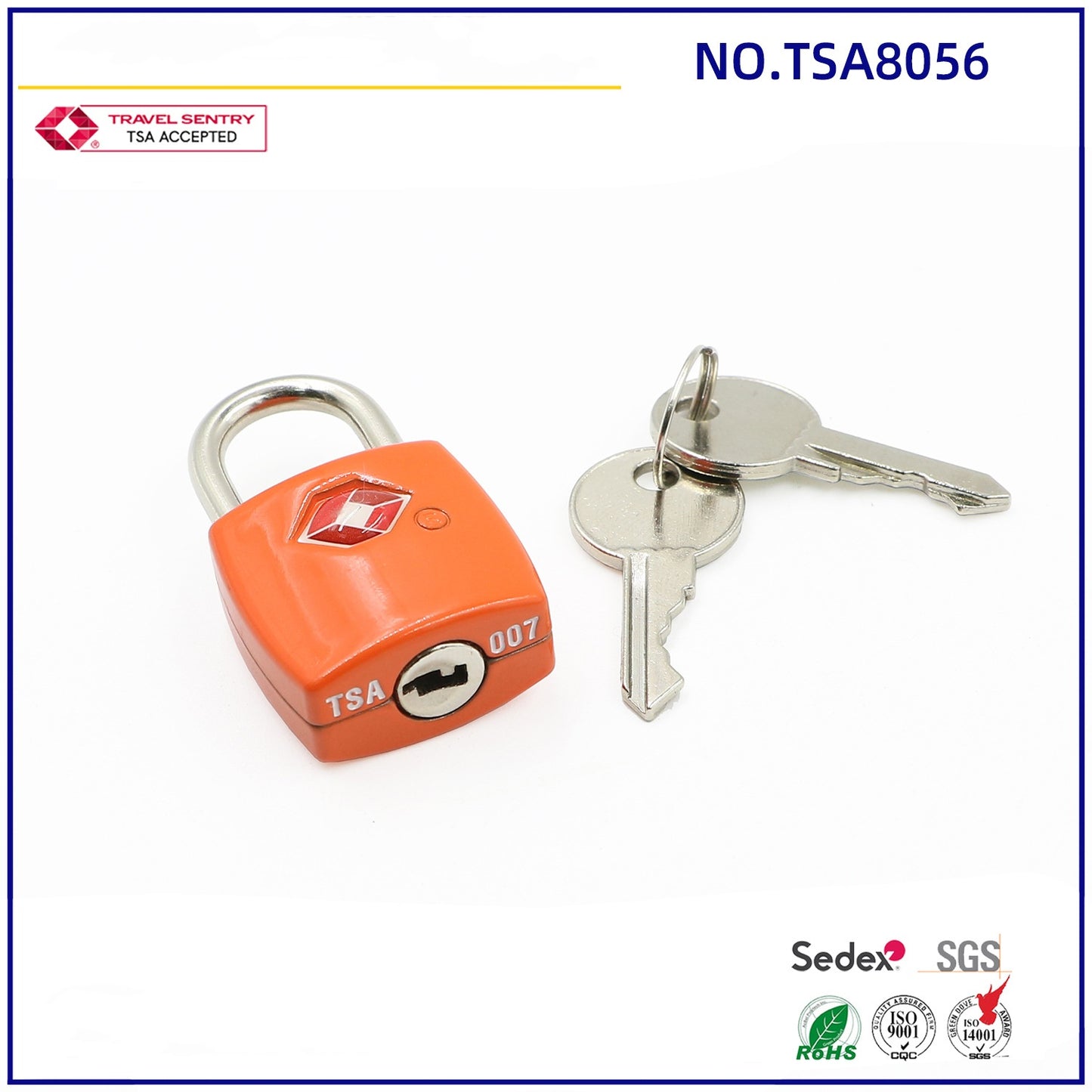 Factory Direct Wholesale TSA Lock Mini Stainless Steel Safety Padlock-2