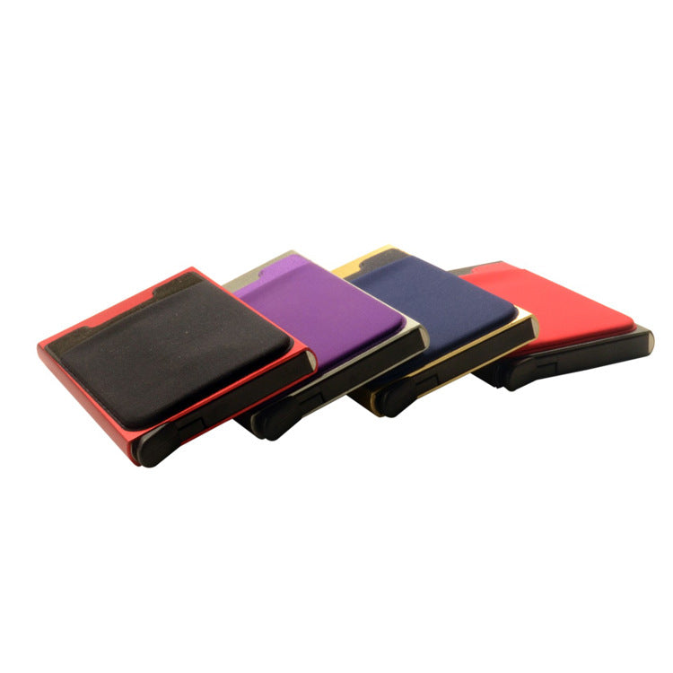 Fashion Men's Slim Rfid Wallet Card Holder Aluminum Side Push Front Pocket Credit Card Holder Case Card Cover