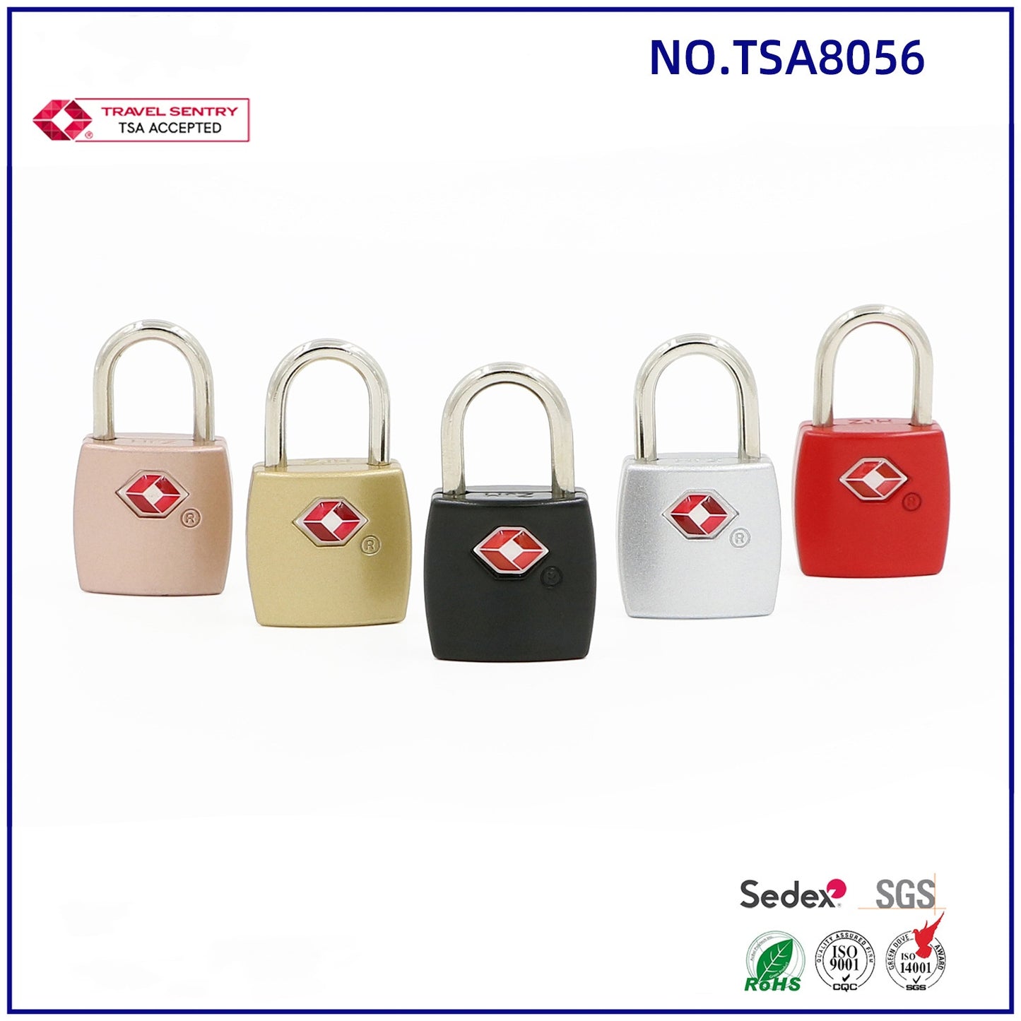 Factory Direct Wholesale TSA Lock Mini Stainless Steel Safety Padlock-2