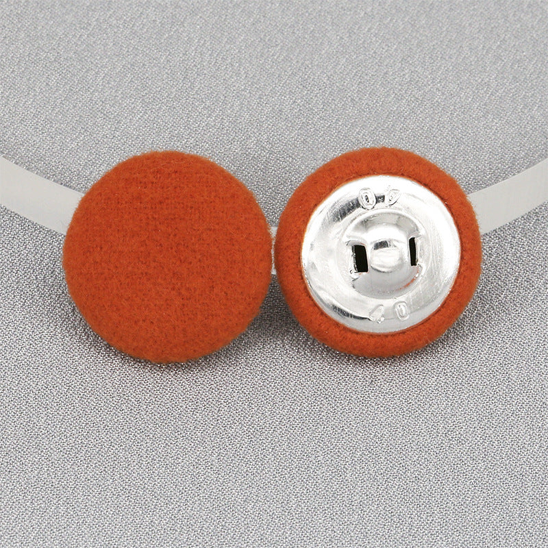 Factory Wholesale Round Colorful Coat Placket Woolen Cashmere Coat Down Flannel Buttons Fabric Covered Button-20