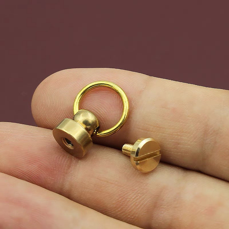 Brass material Round Head Button Screw Leather Craft Mushroom Head Screw Bag Rivet Brass Pacifier Nail brass monk's head-20