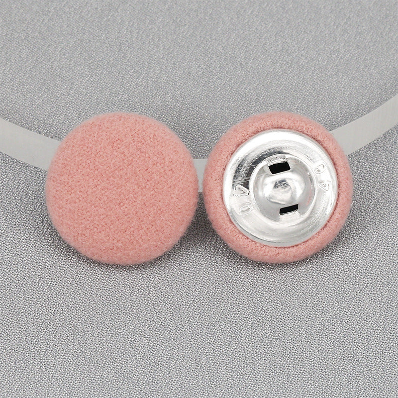 Factory Wholesale Round Colorful Coat Placket Woolen Cashmere Coat Down Flannel Buttons Fabric Covered Button-20