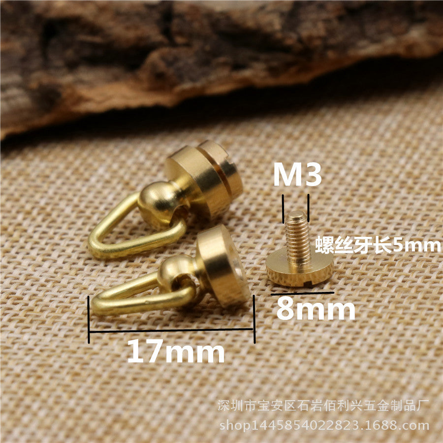 Brass material Round Head Button Screw Leather Craft Mushroom Head Screw Bag Rivet Brass Pacifier Nail brass monk's head-20