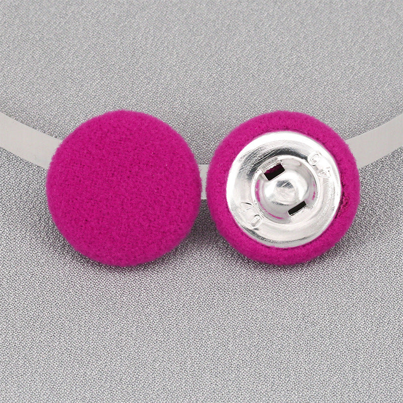 Factory Wholesale Round Colorful Coat Placket Woolen Cashmere Coat Down Flannel Buttons Fabric Covered Button-20