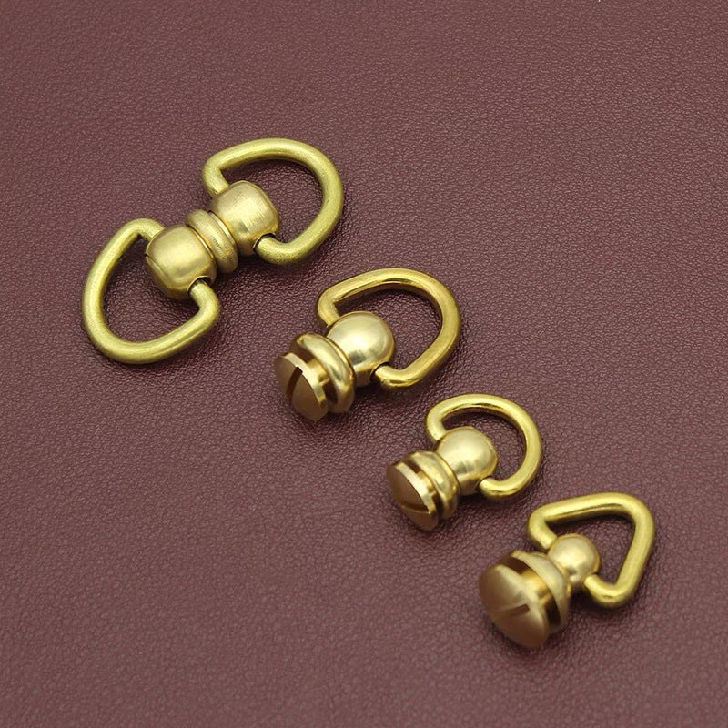 Brass material Round Head Button Screw Leather Craft Mushroom Head Screw Bag Rivet Brass Pacifier Nail brass monk's head-20