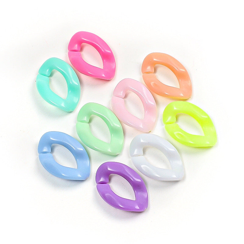 11*16mm Wholesale Colorful Mixed Color Linking Rings Curb Twist Chains Acrylic beads Plastic DIY Chain For Handbag Accessories -20