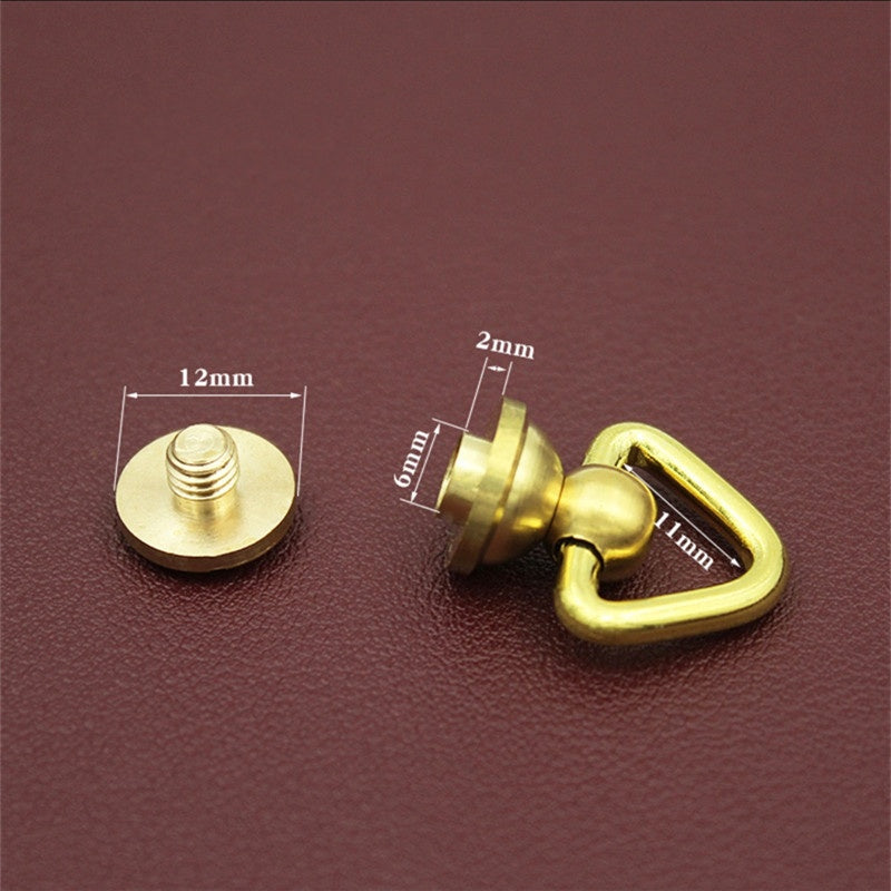 Brass material Round Head Button Screw Leather Craft Mushroom Head Screw Bag Rivet Brass Pacifier Nail brass monk's head-20