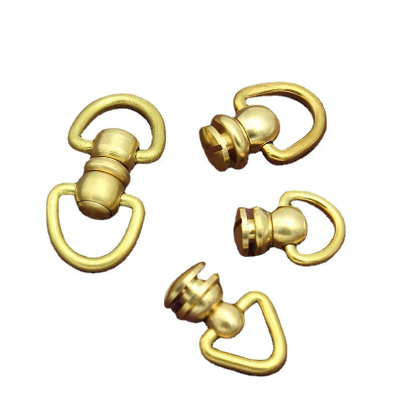 Brass material Round Head Button Screw Leather Craft Mushroom Head Screw Bag Rivet Brass Pacifier Nail brass monk's head-20
