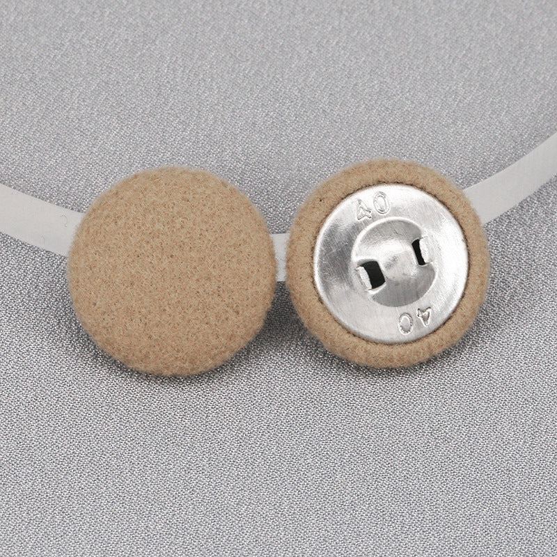 Factory Wholesale Round Colorful Coat Placket Woolen Cashmere Coat Down Flannel Buttons Fabric Covered Button-20