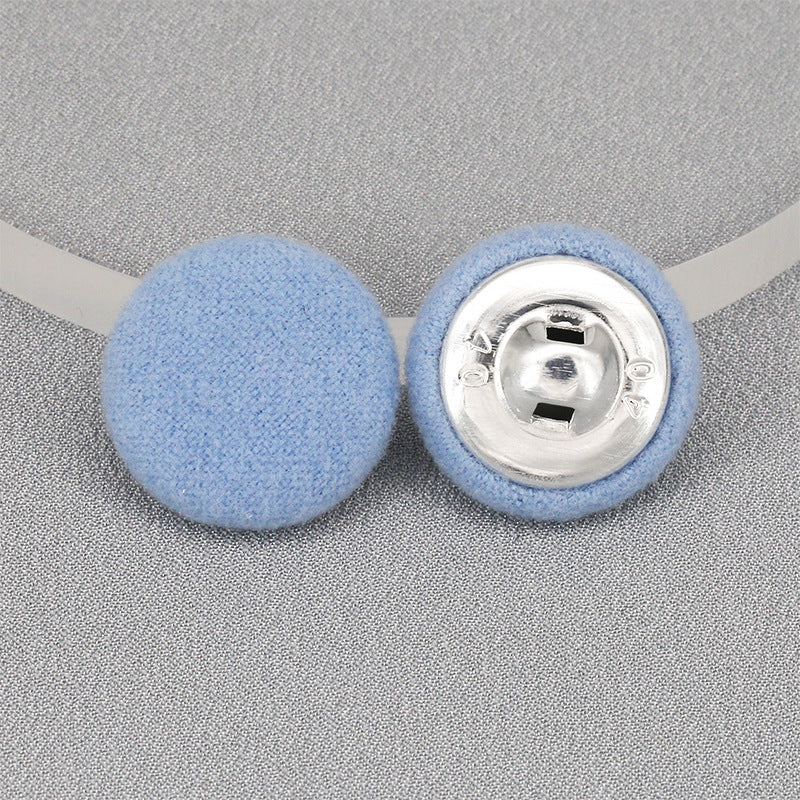 Factory Wholesale Round Colorful Coat Placket Woolen Cashmere Coat Down Flannel Buttons Fabric Covered Button-20