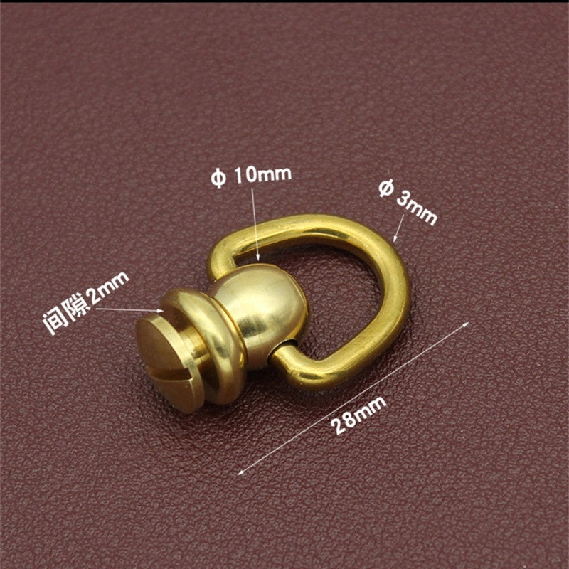 Brass material Round Head Button Screw Leather Craft Mushroom Head Screw Bag Rivet Brass Pacifier Nail brass monk's head-20