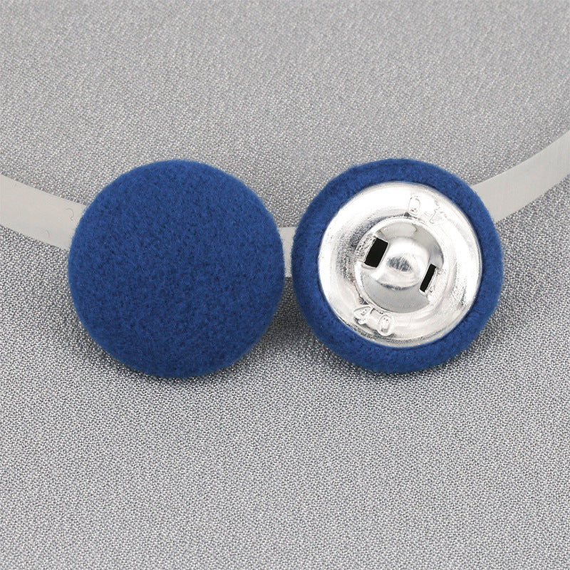 Factory Wholesale Round Colorful Coat Placket Woolen Cashmere Coat Down Flannel Buttons Fabric Covered Button-20