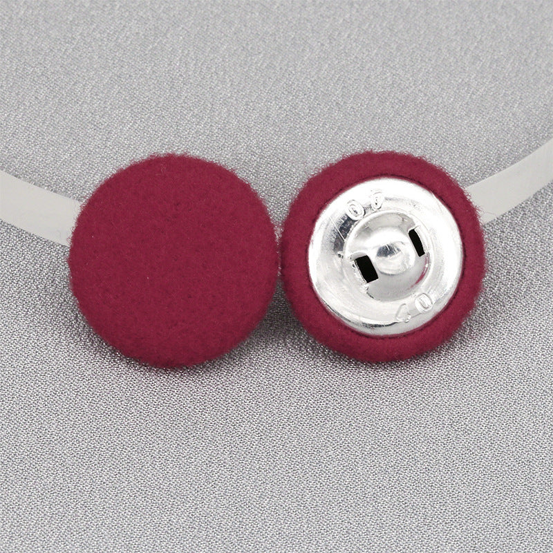 Factory Wholesale Round Colorful Coat Placket Woolen Cashmere Coat Down Flannel Buttons Fabric Covered Button-20
