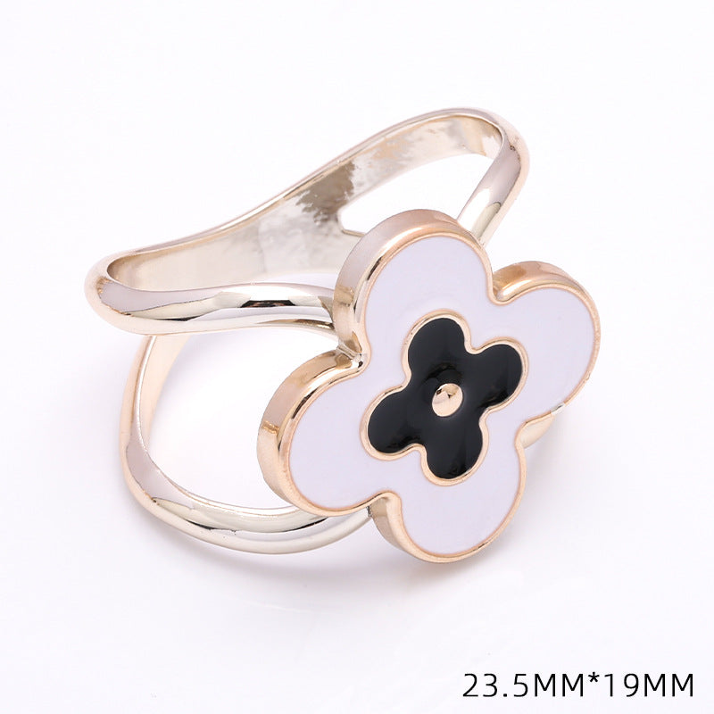 Spot Real Gold Electroplating White Orange Black Enamel Scarf Buckle Cross Bow Scarf Jewelry Scarf Shawl Buckle-49