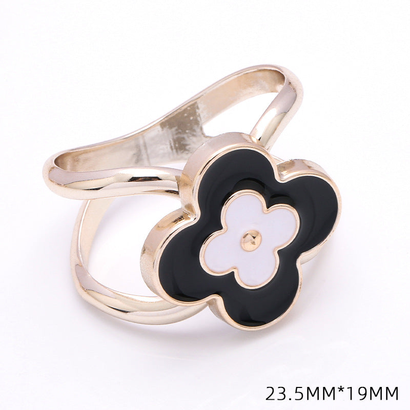 Spot Real Gold Electroplating White Orange Black Enamel Scarf Buckle Cross Bow Scarf Jewelry Scarf Shawl Buckle-49