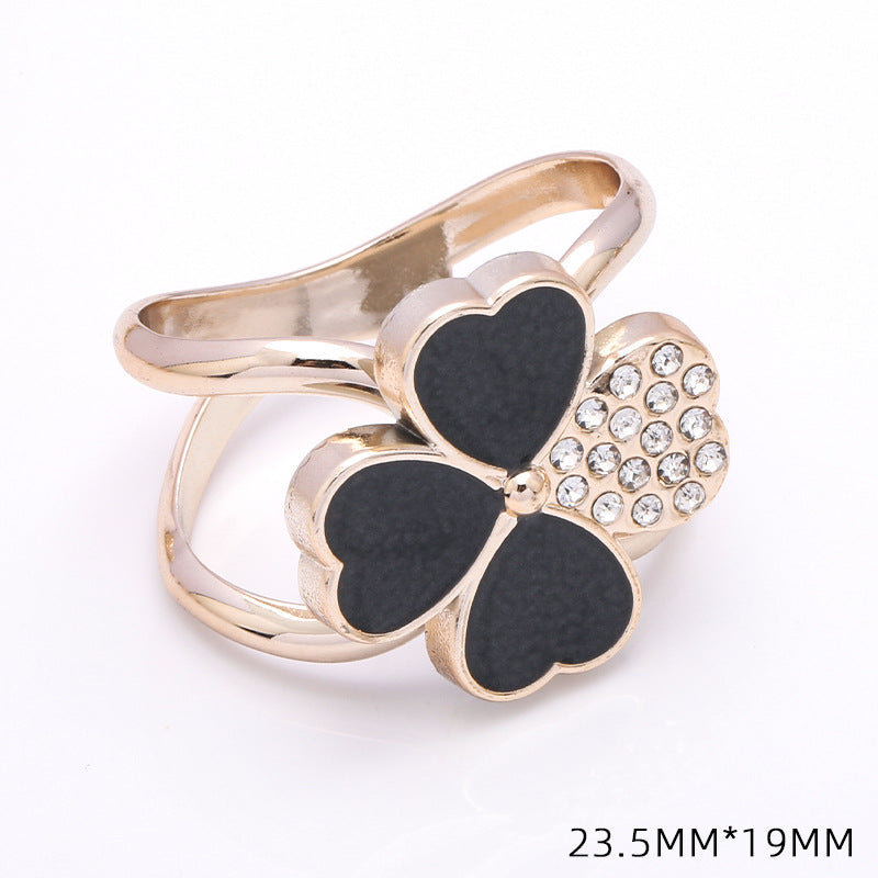 Spot Real Gold Electroplating White Orange Black Enamel Scarf Buckle Cross Bow Scarf Jewelry Scarf Shawl Buckle-49