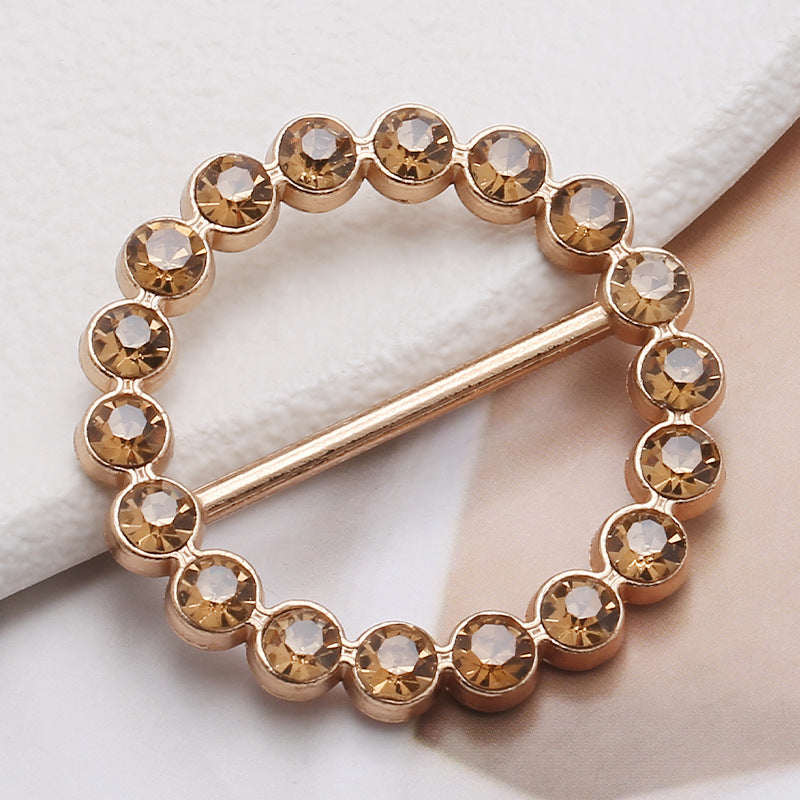 Fashion Metal Round T-Shirt Clips Buckle Rings Clip Clothes Clip Rings Lady Silk Scarf Tie Ring With Rhinestone-203