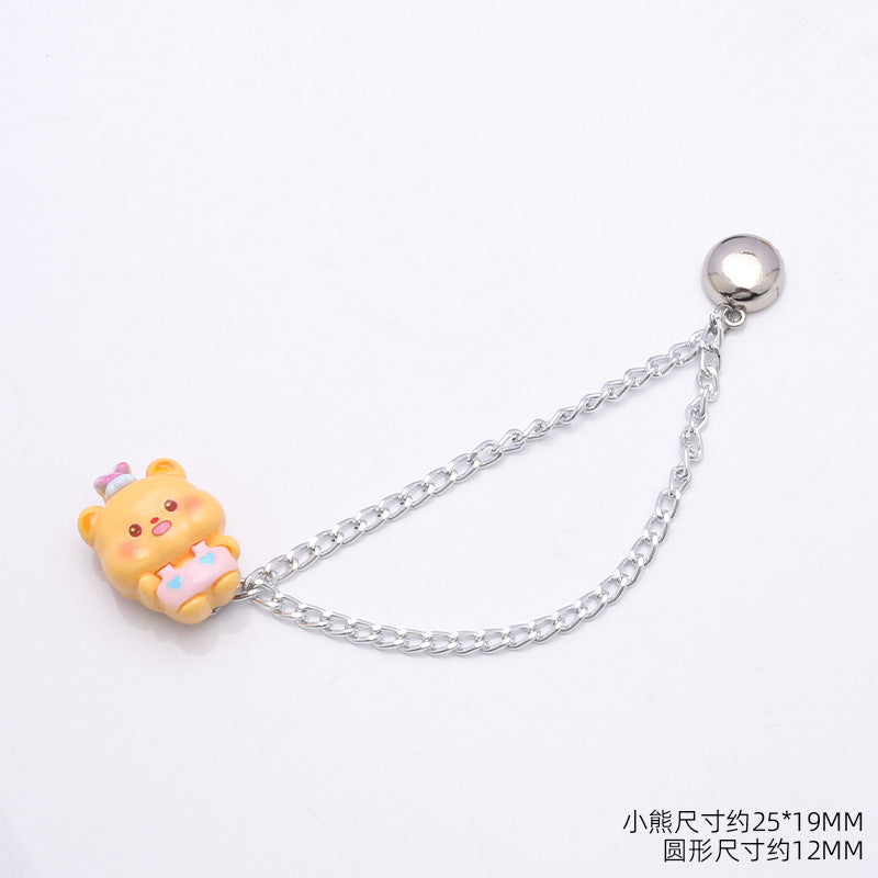 Luxury Fashion No Sew Adjustable Magnetic Pant Button Hijab Magnet Button With Metal Chain-204