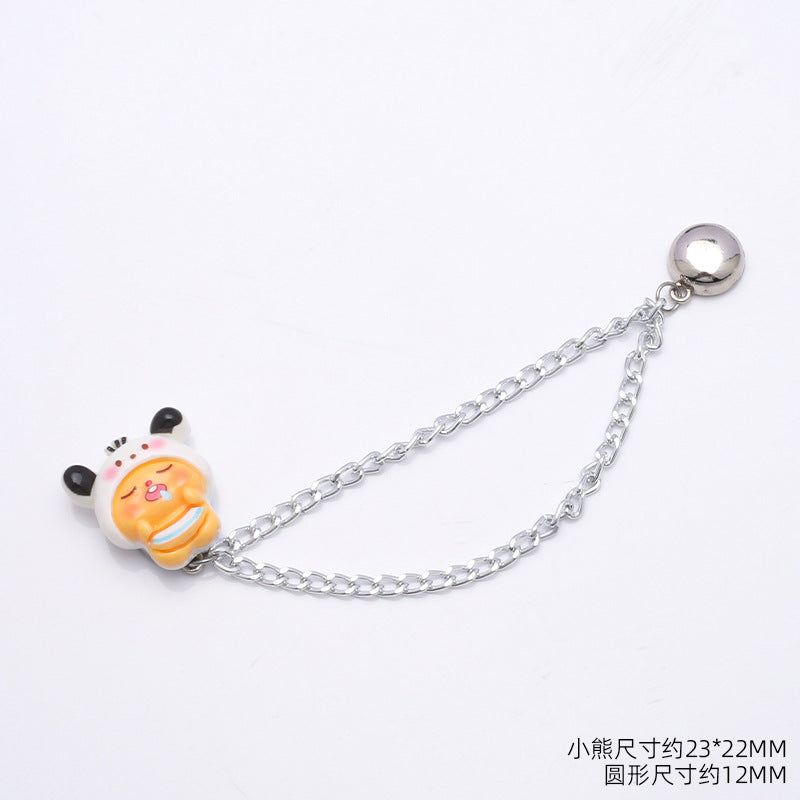 Luxury Fashion No Sew Adjustable Magnetic Pant Button Hijab Magnet Button With Metal Chain-204