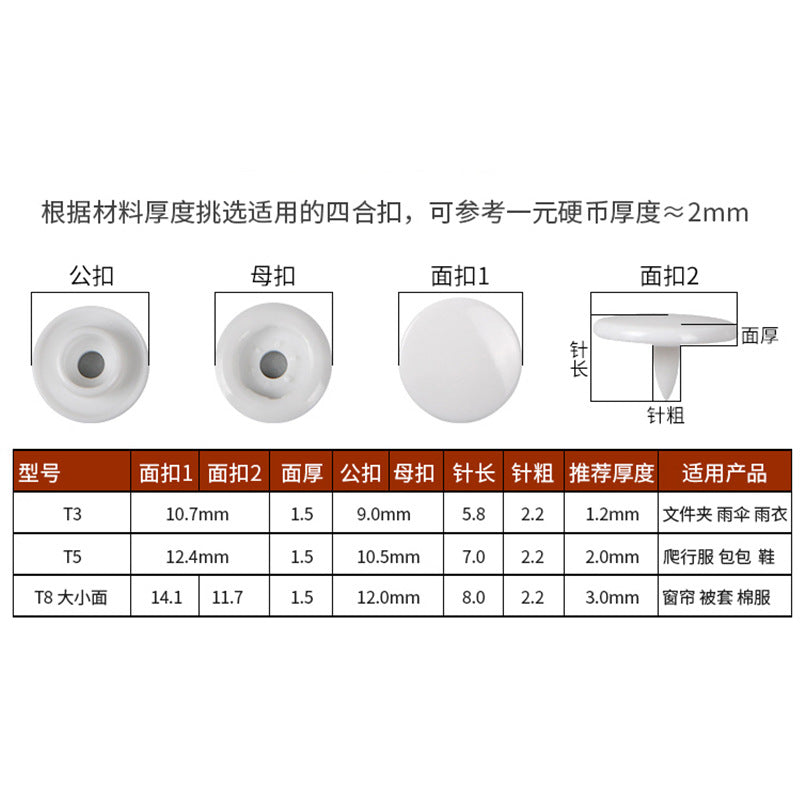 Snap Button Die Set Eyelet Grommet Mold Jeans Button Installation Tool-204