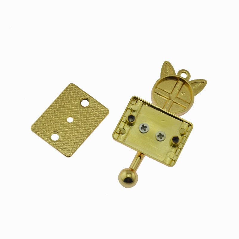 new style metal decorative lock for handbags lovely cat lock with diamonds wholesale - 206