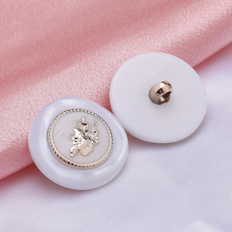 In Stock Wholesale Round Retro Hollow Shank Button Metal Buttons for Clothes-206