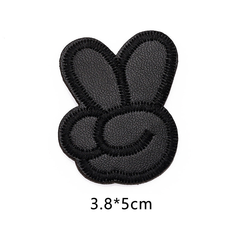 The new hot black leather embroidery patches sublimation wholesale pu cloth applique custom logo blank leather embroidery patch-21
