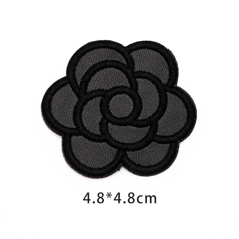 The new hot black leather embroidery patches sublimation wholesale pu cloth applique custom logo blank leather embroidery patch-21