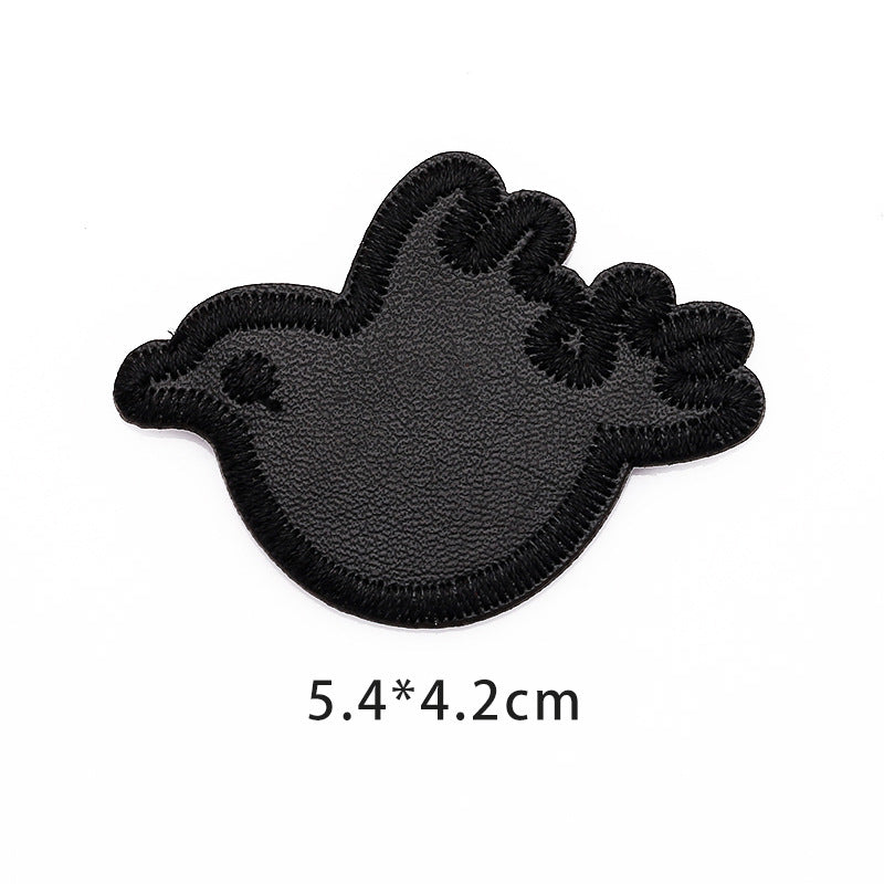 The new hot black leather embroidery patches sublimation wholesale pu cloth applique custom logo blank leather embroidery patch-21