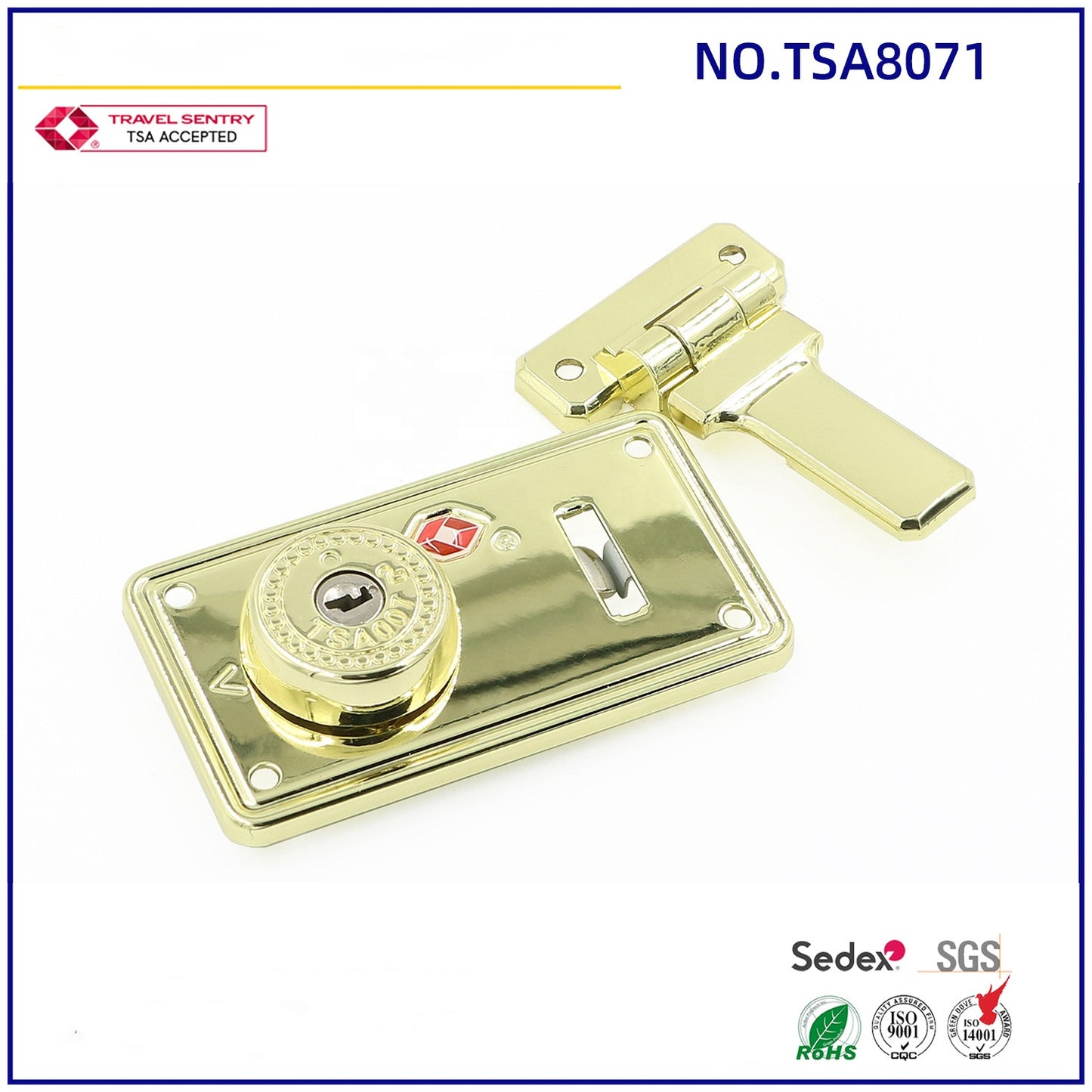 TSA Patent approved TSA high-quality zinc alloy high-end luggage lock fashion hardware accessories key lock customs lock-21