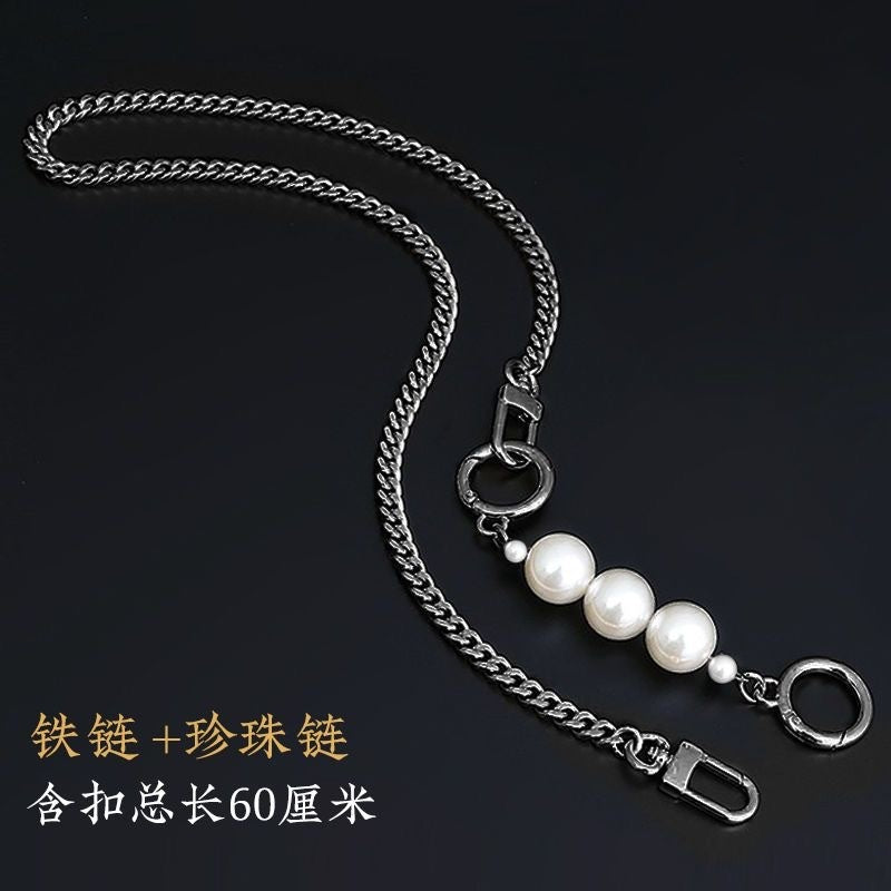 High Quality Metal Handbag Chains for Bags Accessories Purse Shoulder Handbag Chain Strap Curb Black Metal Lady Chains Bag-21