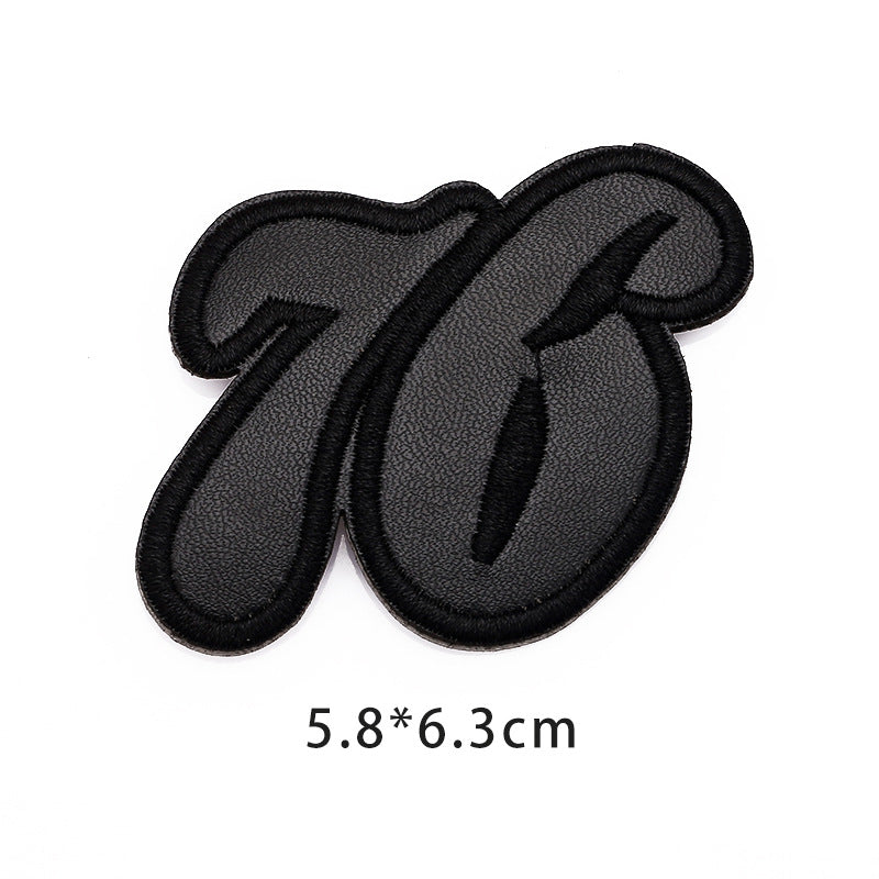 The new hot black leather embroidery patches sublimation wholesale pu cloth applique custom logo blank leather embroidery patch-21