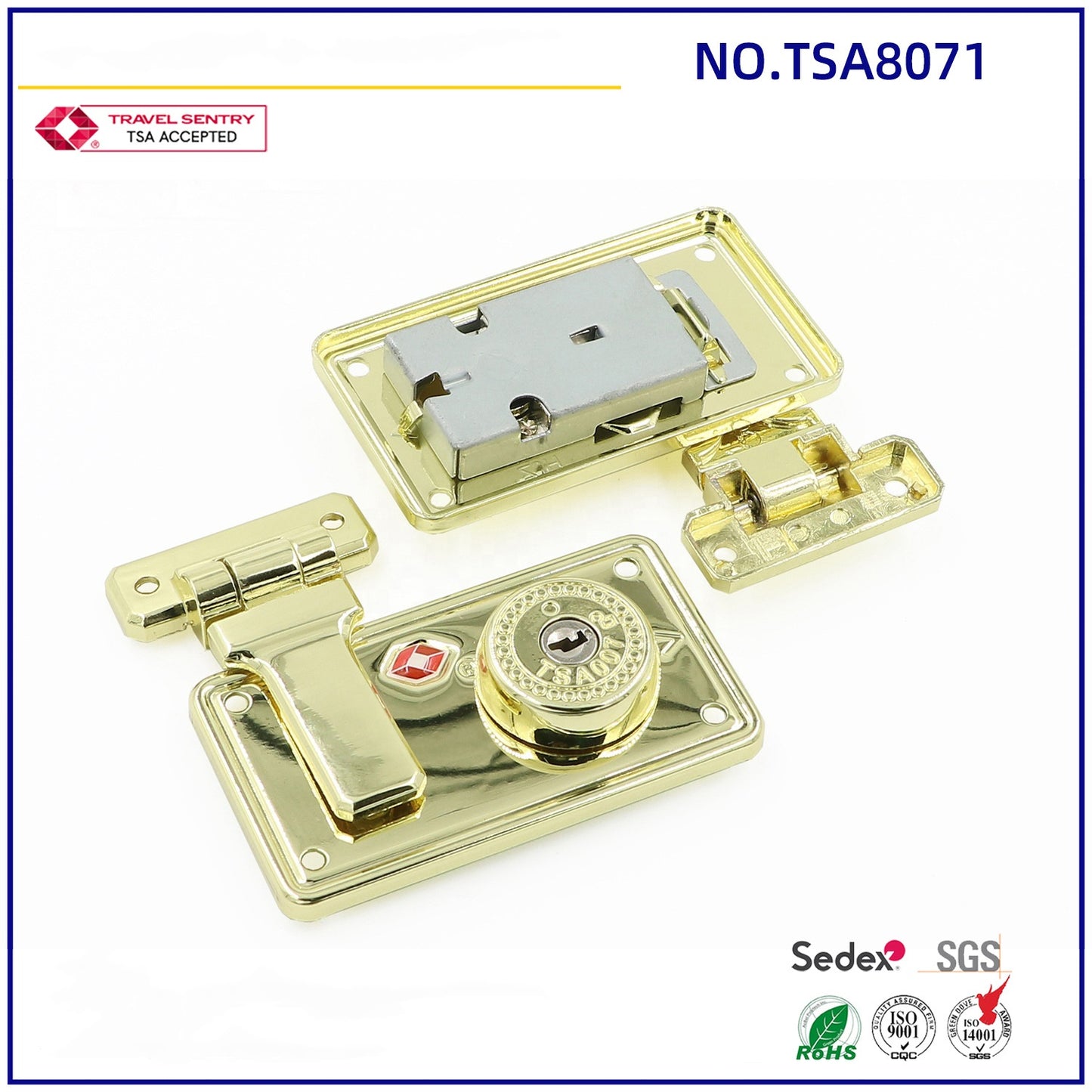 TSA Patent approved TSA high-quality zinc alloy high-end luggage lock fashion hardware accessories key lock customs lock-21
