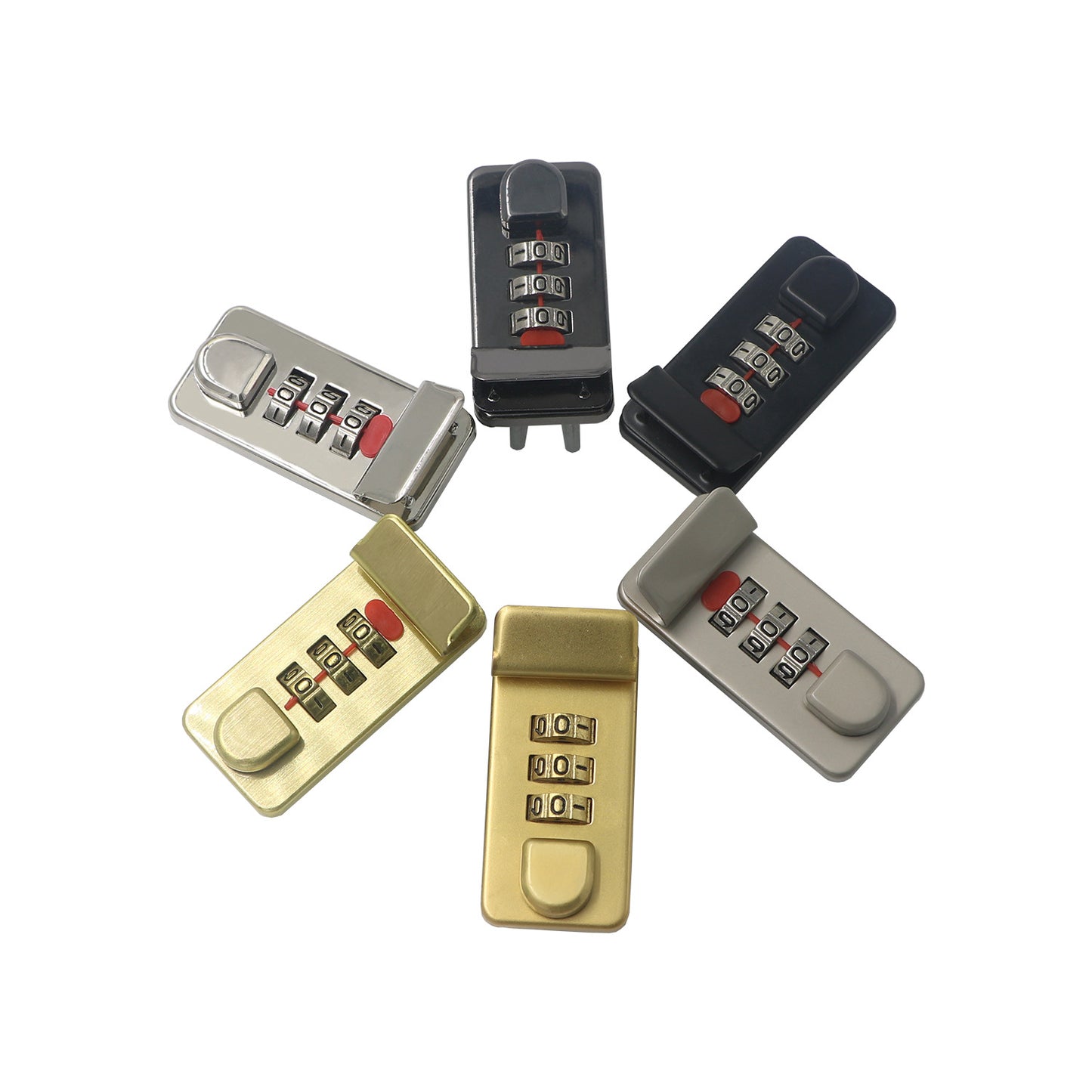 Shiny Silver Re-settable Keyless Metal Chrome Mailbox 3 Digital Combination Cam Lock Password Briefcase Handbag Parts Coded Lock
