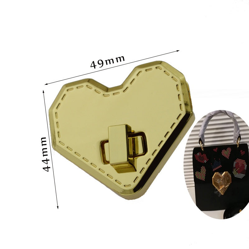 Zinc alloy decorative turn lock for purse heart shape turn lock for bags wholesale - 211