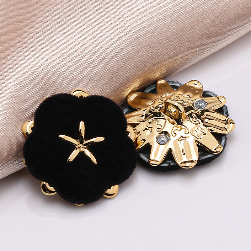Designer Retro Irregular Shape Glossy Gold Metal Shank Button-216