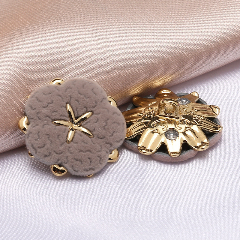 Designer Retro Irregular Shape Glossy Gold Metal Shank Button-216