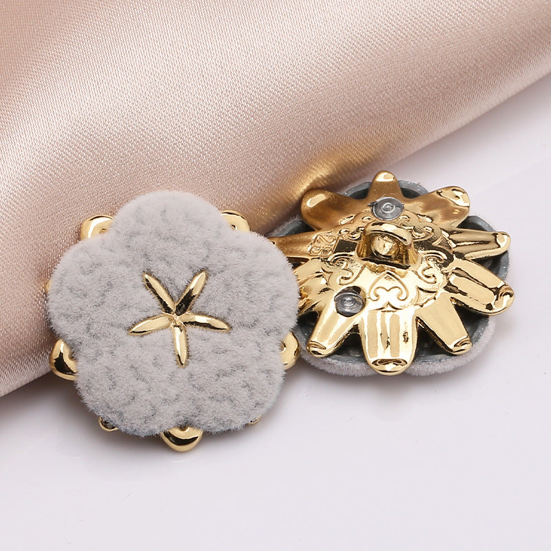 Designer Retro Irregular Shape Glossy Gold Metal Shank Button-216