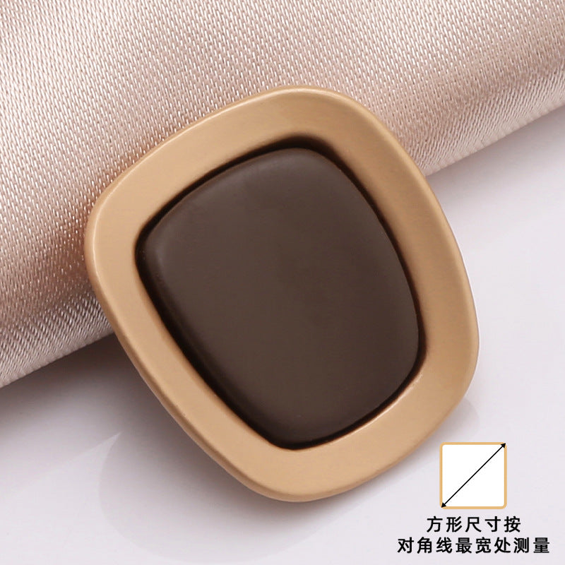 Designer Retro Irregular Shape Glossy Gold Metal Shank Button-216