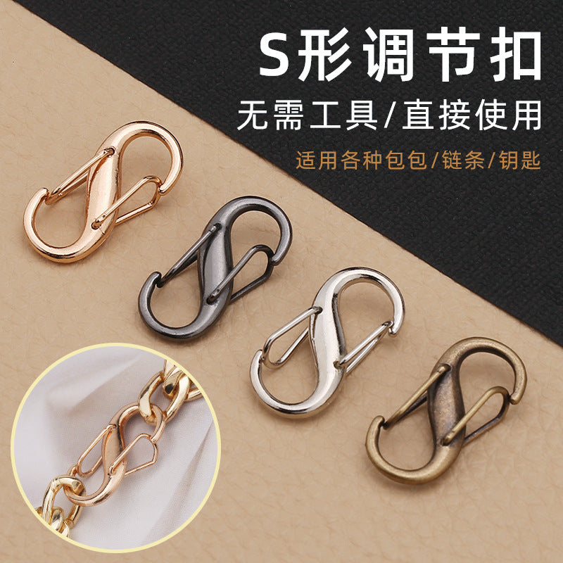 S Shaped Clip Carabiner Hook Portable Keychain Clips Small Alloy Hooks for Camping Gear S-shaped Carabiners Tiny Clip-221