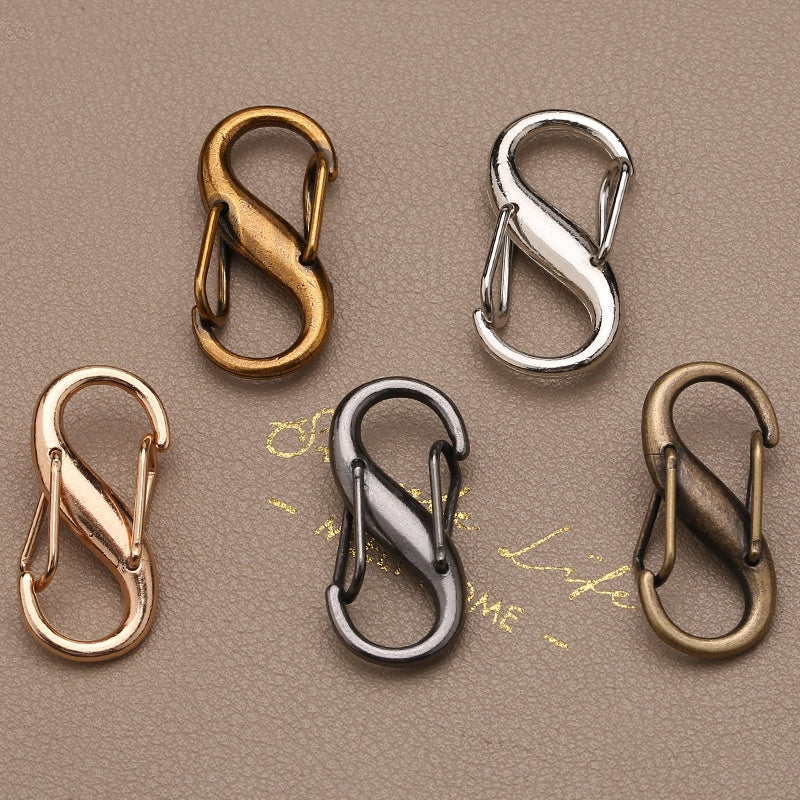 S Shaped Clip Carabiner Hook Portable Keychain Clips Small Alloy Hooks for Camping Gear S-shaped Carabiners Tiny Clip-221