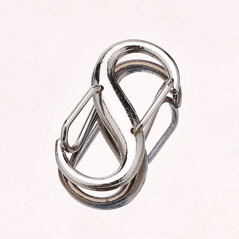 S Shaped Clip Carabiner Hook Portable Keychain Clips Small Alloy Hooks for Camping Gear S-shaped Carabiners Tiny Clip-221