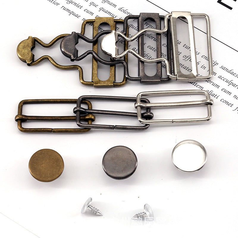 Metal Button Adjust Gourd Clip Overalls DIY Accessory Adjustable Suspenders Buckle Slider and Buttons for Overalls Bib Pants-222