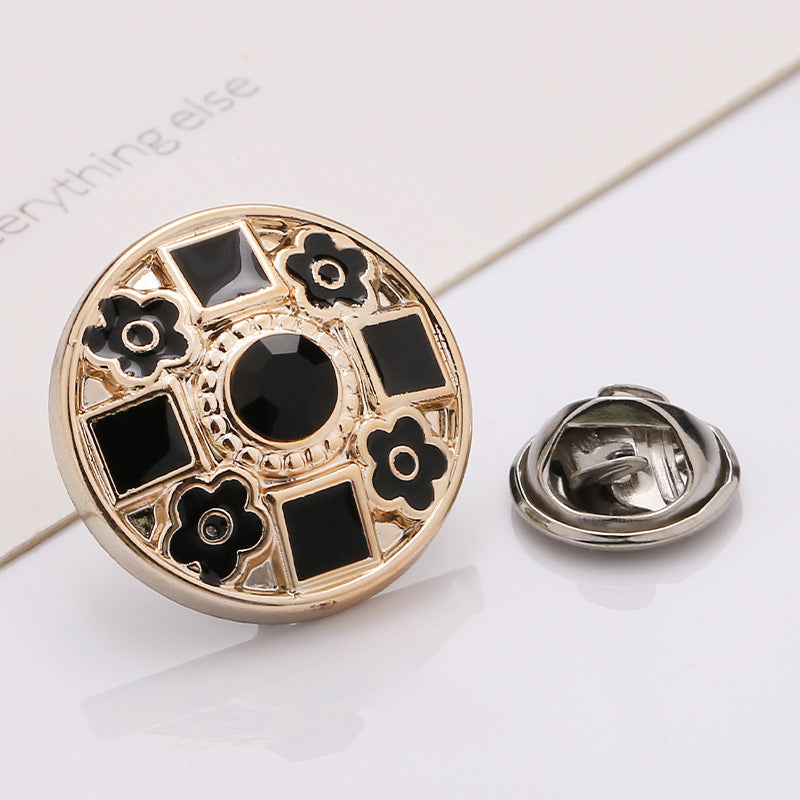 Excellent quality fancy gold flower metal sewing button for garment -225
