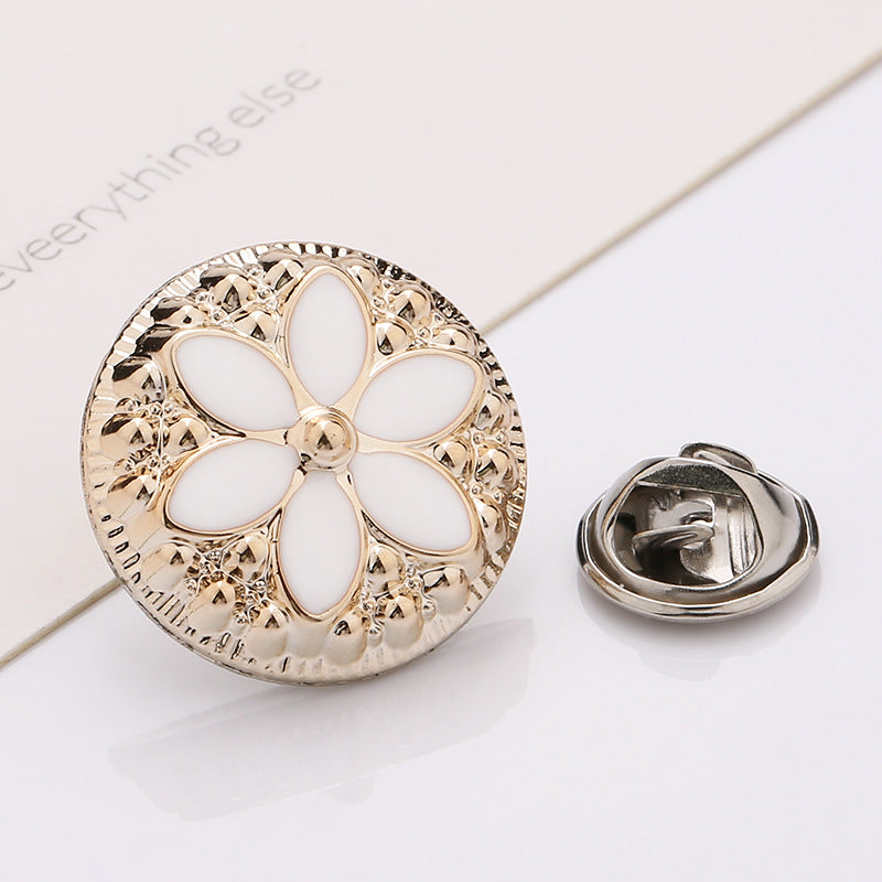 Excellent quality fancy gold flower metal sewing button for garment -225