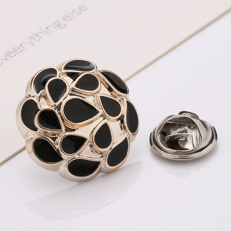 Excellent quality fancy gold flower metal sewing button for garment -225